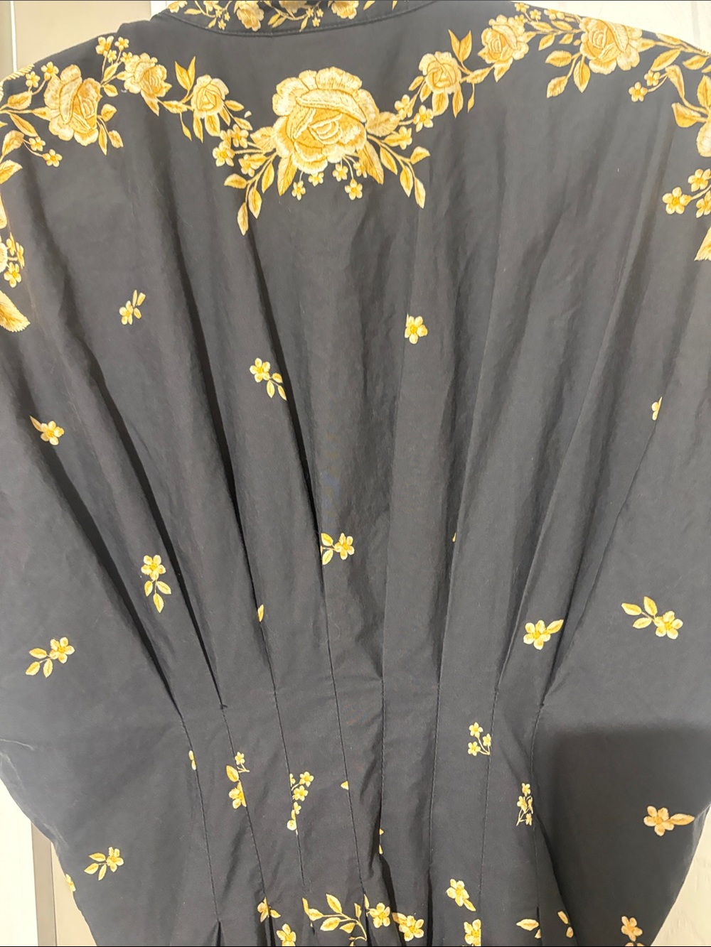 FARM Rio Black Midi Dress with Gold Floral Print - Picture 6 of 9